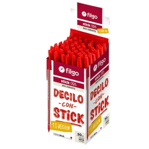 FILGO BOLIGRAFO STICK 026 ROJO x 1u